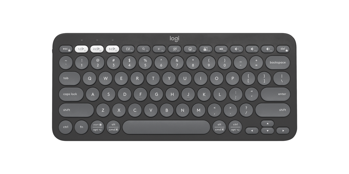 Pebble Keys 2 K380s - Tonal Graphite - English US (QWERTY)